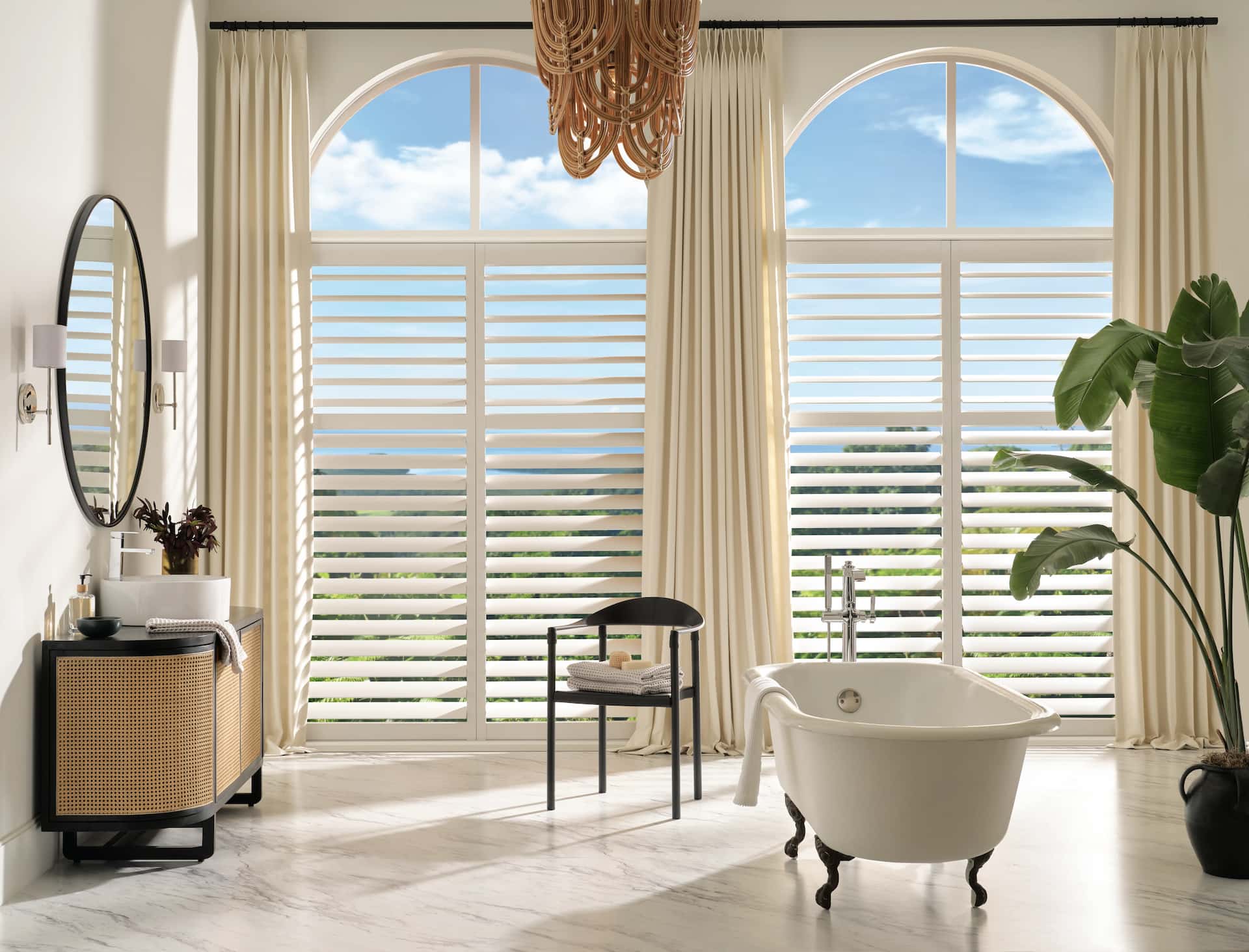 Hunter Douglas shutters in bright room