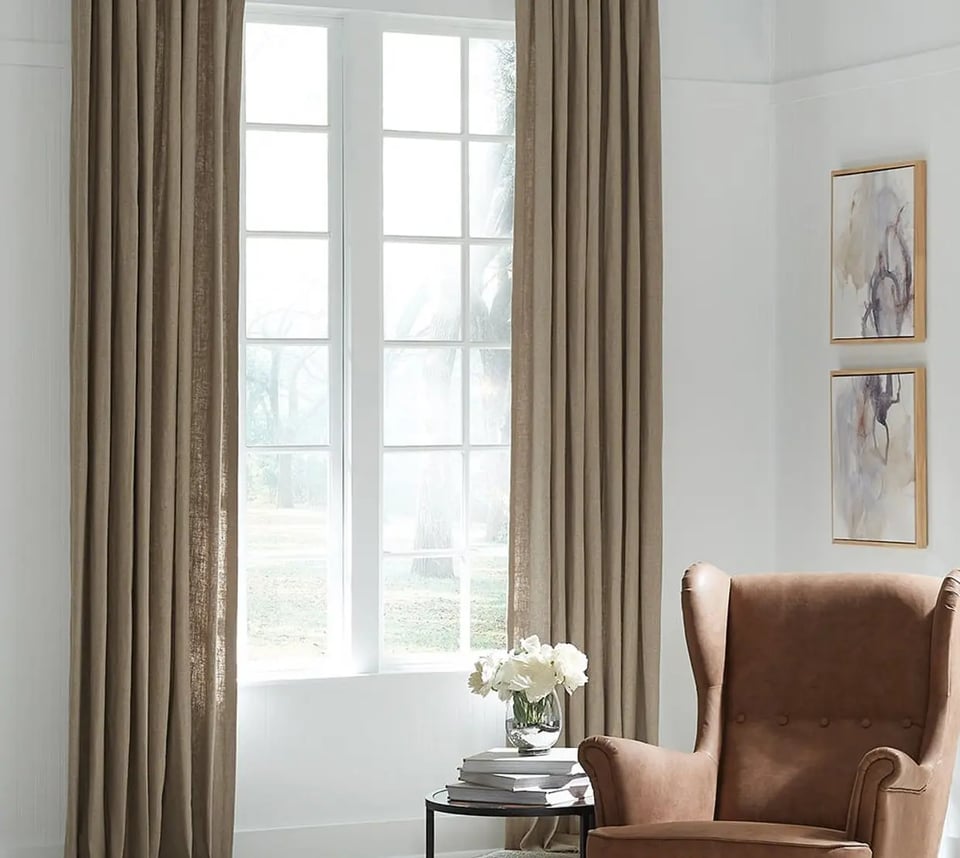 Carole Fabrics Custom Drapes in a beautiful living room